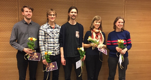 Fr vänster Nils Rosander, Johannes Fahlström, Michael Skragge, Christina Lindh och Julia Krueger